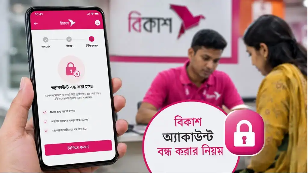 বিকাশ অ্যাকাউন্ট বন্ধ করার নিয়ম, প্রয়োজনীয় কাগজপত্র, কারণ ও করণীয়