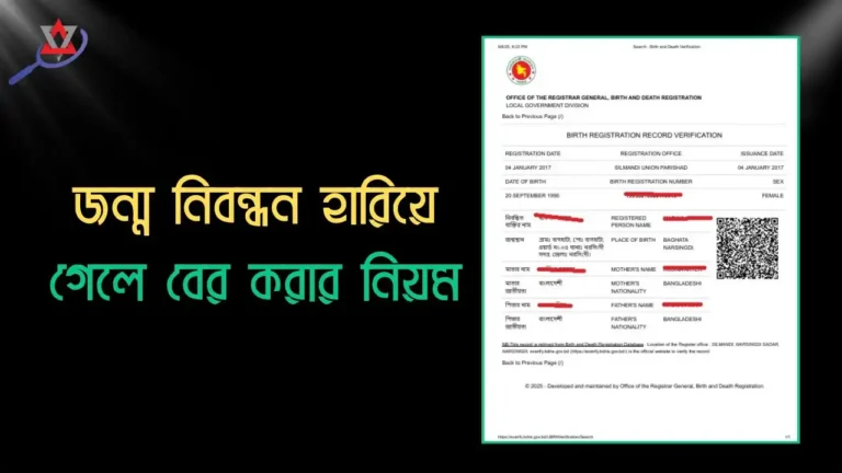 হারানো জন্ম নিবন্ধন ফিরে পাবেন মিনিটেই