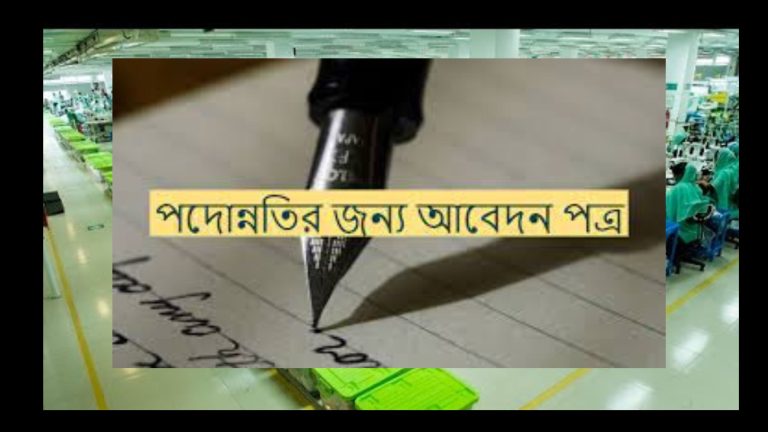 গার্মেন্টস বা যেকোনো চাকরিতে পদোন্নতির জন্য আবেদন পত্র