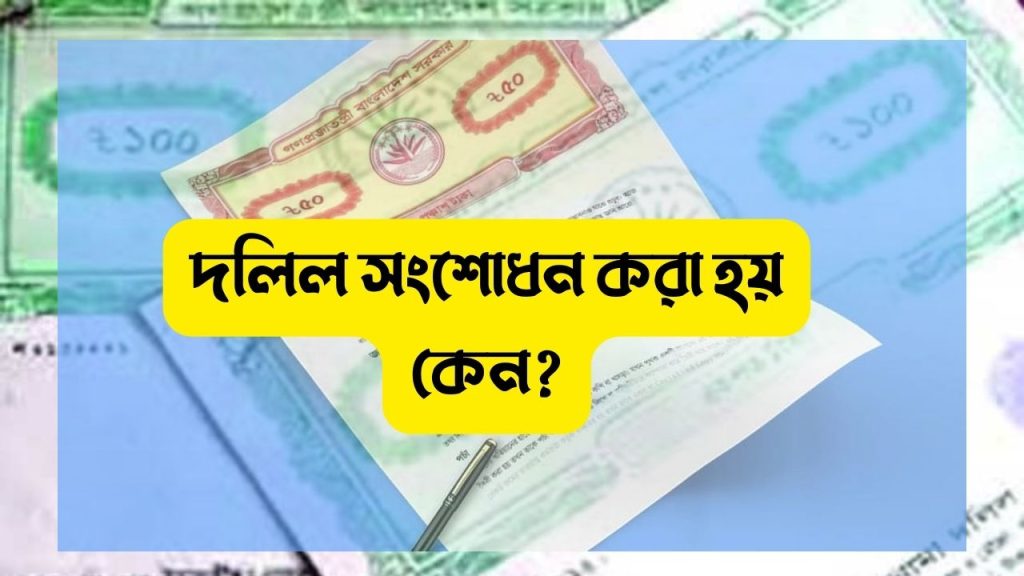 জমির দলিল সংশোধন করার কারন | দলিল সংশোধন করা হয় কেন?