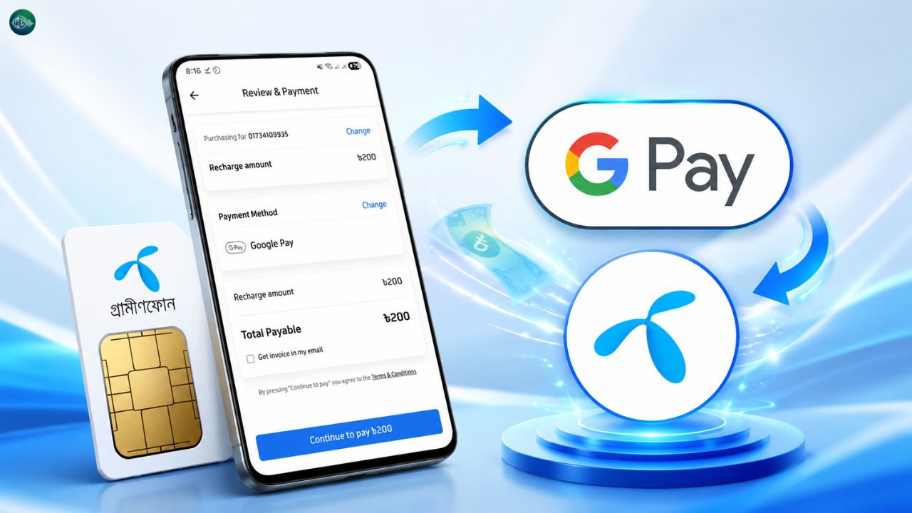 জিপি সিমে চালু হলো Google Pay রিচার্জ সুবিধা এক ক্লিকেই মিলবে ব্যালেন্স