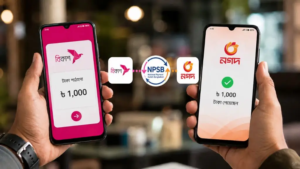 বিকাশ থেকে নগদে সরাসরি টাকা পাঠানো যাবে, NPSB-তে নতুন সুবিধা