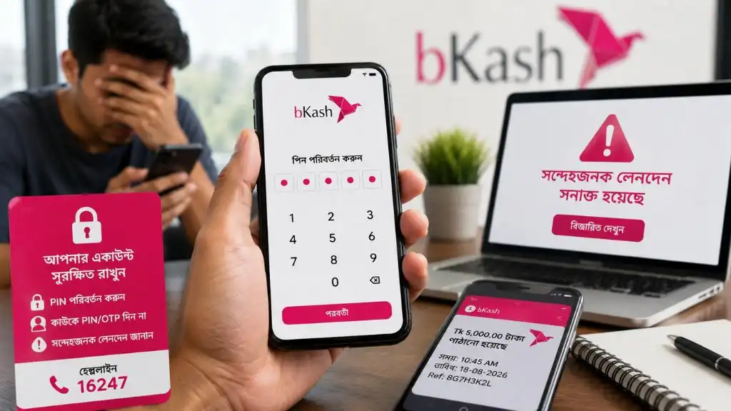 বিকাশ একাউন্ট হ্যাক হলে কী করবেন? টাকা সুরক্ষিত রাখতে এখনই যা করবেন