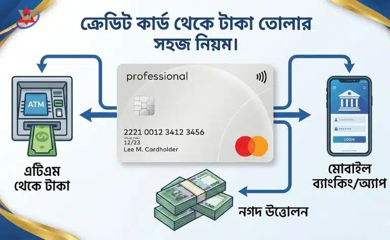 ক্রেডিট কার্ড থেকে টাকা তোলার নিয়ম
