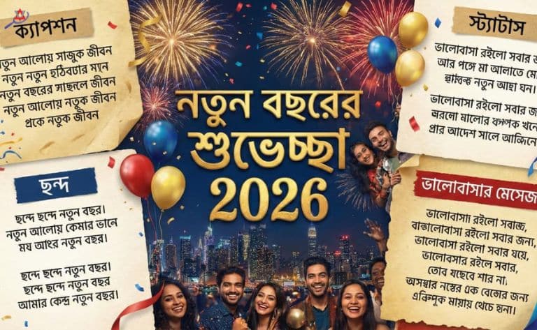 নতুন বছরের শুভেচ্ছা ২০২৬ | ক্যাপশন, স্ট্যাটাস, ছন্দ ও ভালোবাসার মেসেজ