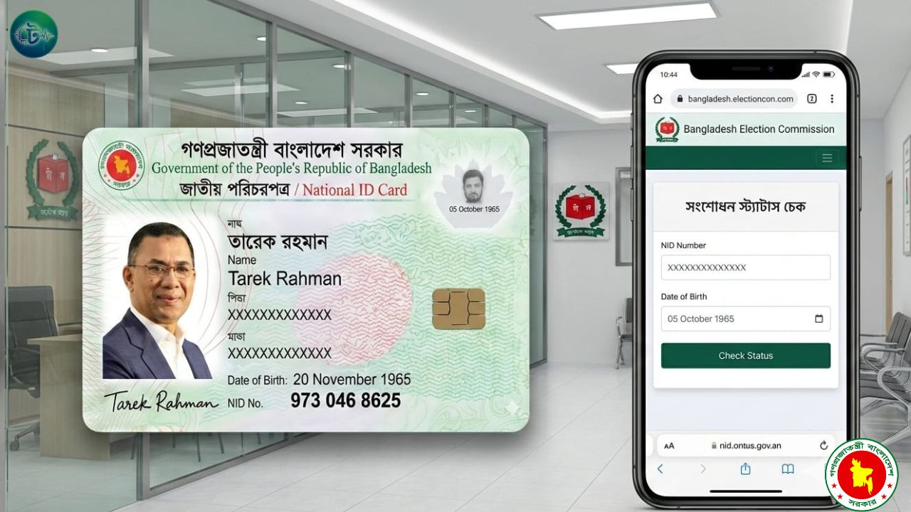 অনলাইনে NID সংশোধনের স্ট্যাটাস চেক করার নিয়ম