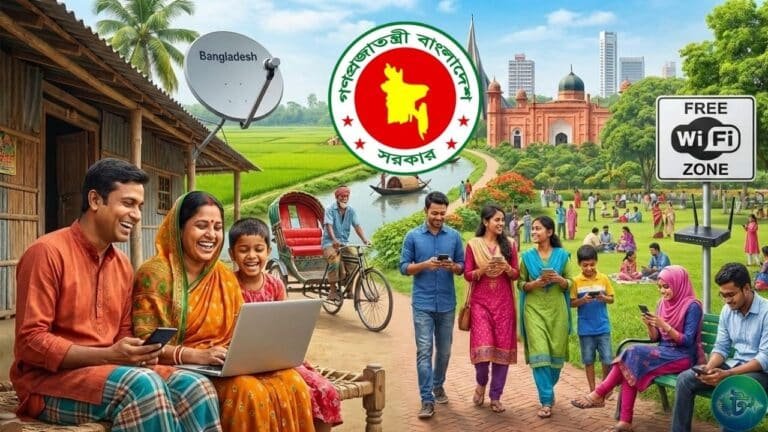 ঘরে ঘরে ইন্টারনেট ও পাবলিক স্থানে ফ্রি ওয়াইফাই