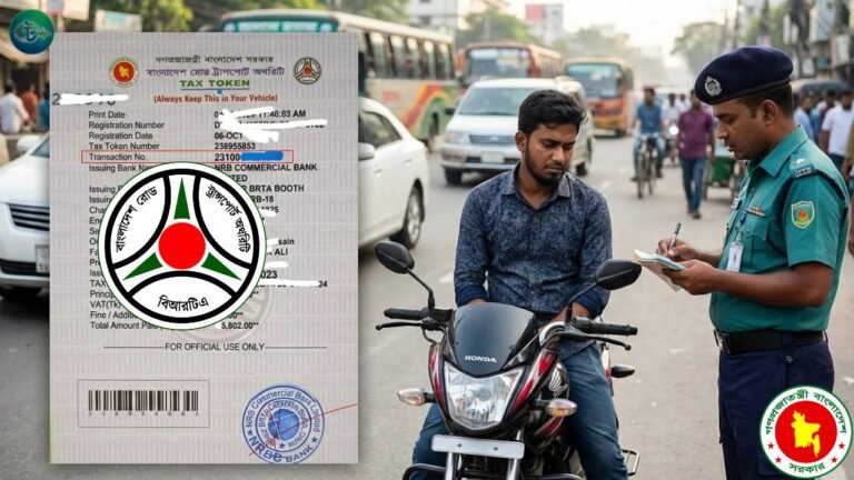 ট্যাক্স টোকেন নবায়ন না করলে কত টাকা জরিমানা হয়?