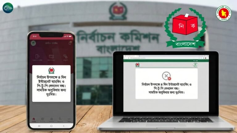 নির্বাচন উপলক্ষে ৪ দিন বন্ধ থাকবে ইন্টারনেট ব্যাংকিং ও পি-টু-পি লেনদেন