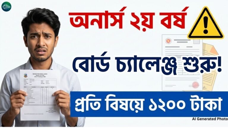 অনার্স ২য় বর্ষের বোর্ড চ্যালেঞ্জ শুরু ৩০ মার্চ আবেদন পদ্ধতি ও ফি জানুন।