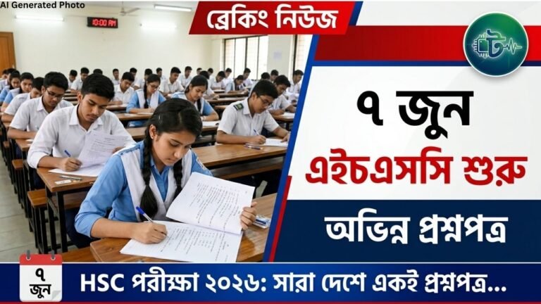 এইচএসসি পরীক্ষা ৭ জুন থেকে শুরু অভিন্ন প্রশ্নপত্রে বড় পরিবর্তন।