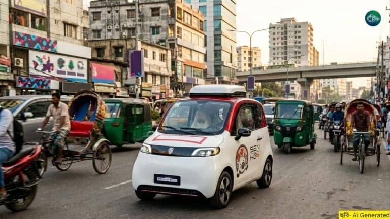 ৫ লাখ টাকার ইলেকট্রিক গাড়ি ঢাকায় এক্সপোতে সাড়া ছোট গাড়িতে বড় চমক
