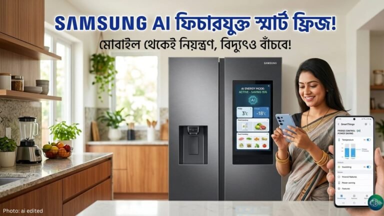 এআই ফিচারযুক্ত স্মার্ট ফ্রিজ আনল স্যামসাং! মোবাইল থেকেই নিয়ন্ত্রণ, বিদ্যুৎও বাঁচবে