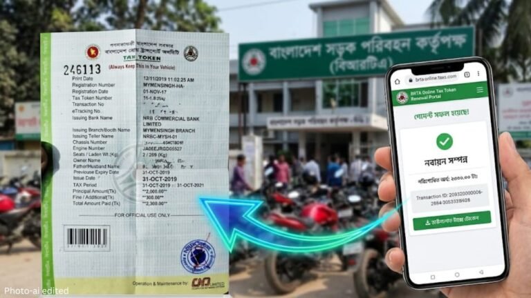 বাইকের ট্যাক্স টোকেন নবায়ন করার নিয়ম (অনলাইন)