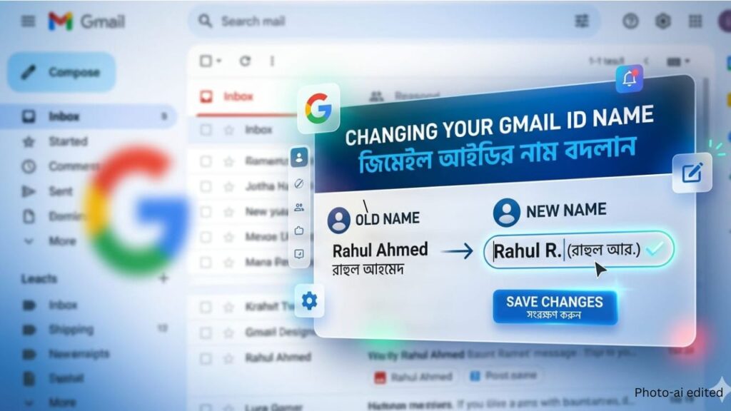 জিমেইল আইডির নাম বদলানোর নতুন ফিচার আনল গুগল
