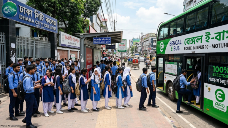 জ্বালানি সংকটে স্কুলে ইলেকট্রিক বাস চালু অফিস সময় ৯টা–৪টা