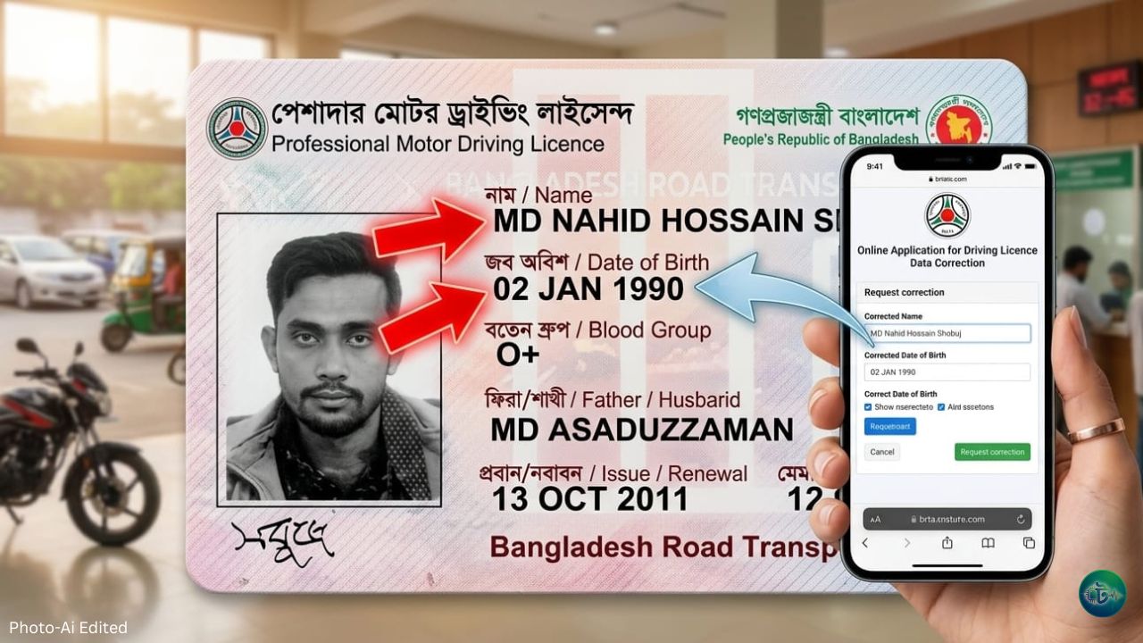ড্রাইভিং লাইসেন্স সংশোধনের অনলাইন নিয়ম