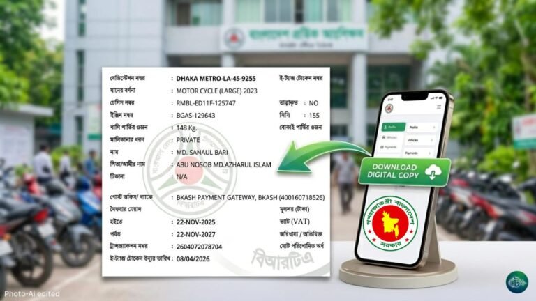 বাইকের ট্যাক্স টোকেন অনলাইন কপি ডাউনলোড করার নিয়ম (আপডেট)
