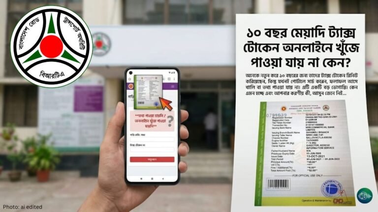 ১০ বছর মেয়াদি ট্যাক্স টোকেন অনলাইনে খুঁজে পাওয়া যায় না কেন?