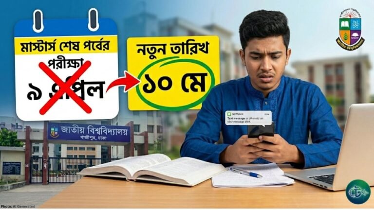 ৯ এপ্রিলের মাস্টার্স শেষ পর্বের পরীক্ষা স্থগিত নতুন তারিখ ১০ মে