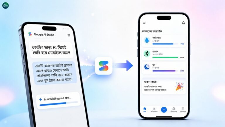 কোডিং ছাড়া AI দিয়েই তৈরি হবে মোবাইলে অ্যাপ (Google AI Studio Apps)