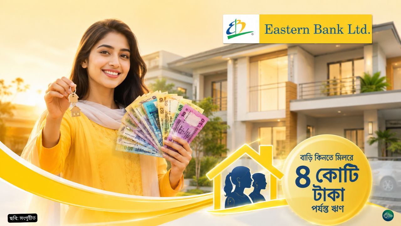 নারীদের জন্য ইস্টার্ন ব্যাংকের বড় সুবিধা বাড়ি কিনতে মিলবে ৪ কোটি টাকা পর্যন্ত ঋণ