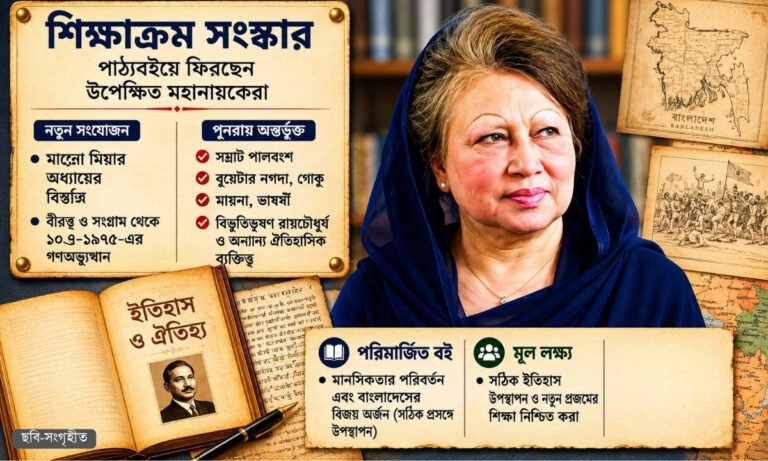 পাঠ্যবইয়ে যুক্ত হচ্ছে এরশাদ ও হাসিনাবিরোধী আন্দোলনে খালেদা জিয়ার ভূমিকা