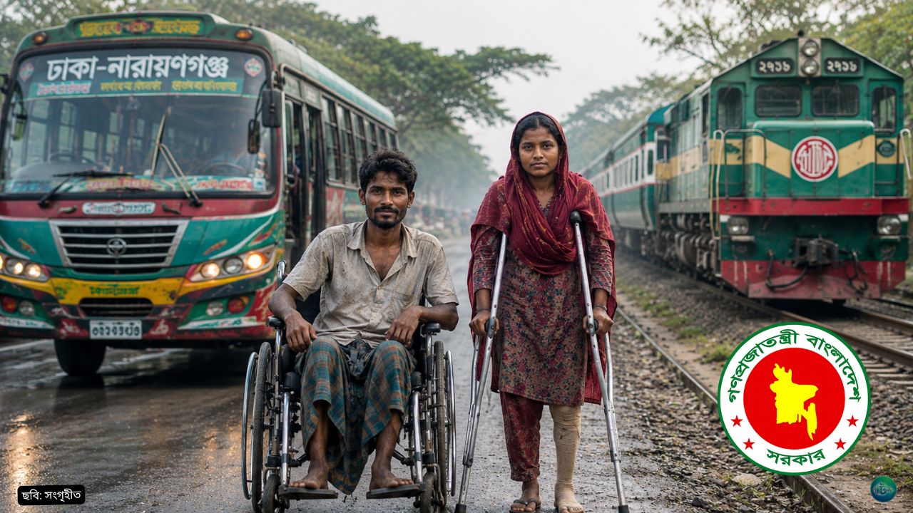 প্রতিবন্ধীদের জন্য ফ্রি বাস-ট্রেন
