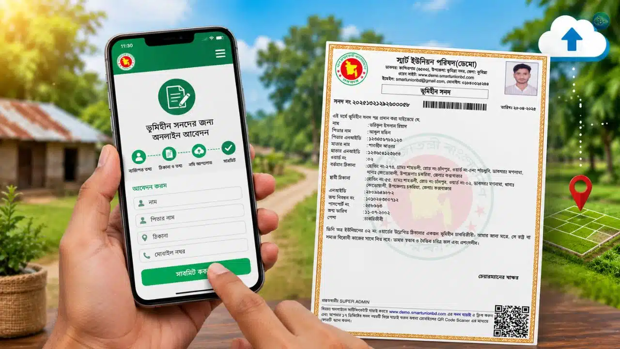 ভূমিহীন ও গৃহহীনদের জন্য অনলাইনে সনদ আবেদন শুরু হয়েছে