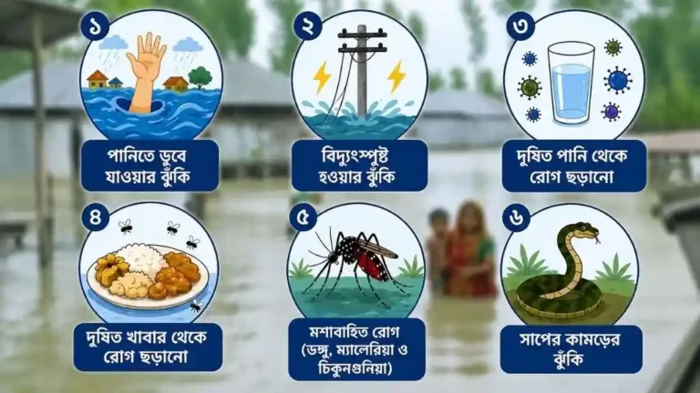 বন্যার সময় স্বাস্থ্য সুরক্ষায় ডব্লিউএইচও জানাল ৬ সতর্কতা
