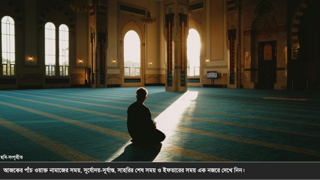আজকের নামাজের সময়সূচি ১ আগস্ট ২০২৬: ঢাকা ও পার্শ্ববর্তী এলাকার পাঁচ ওয়াক্ত নামাজের সময়