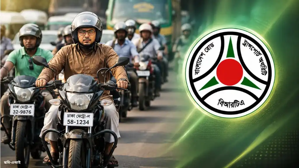 মোটরসাইকেলের সামনেও লাগবে নম্বর প্লেট