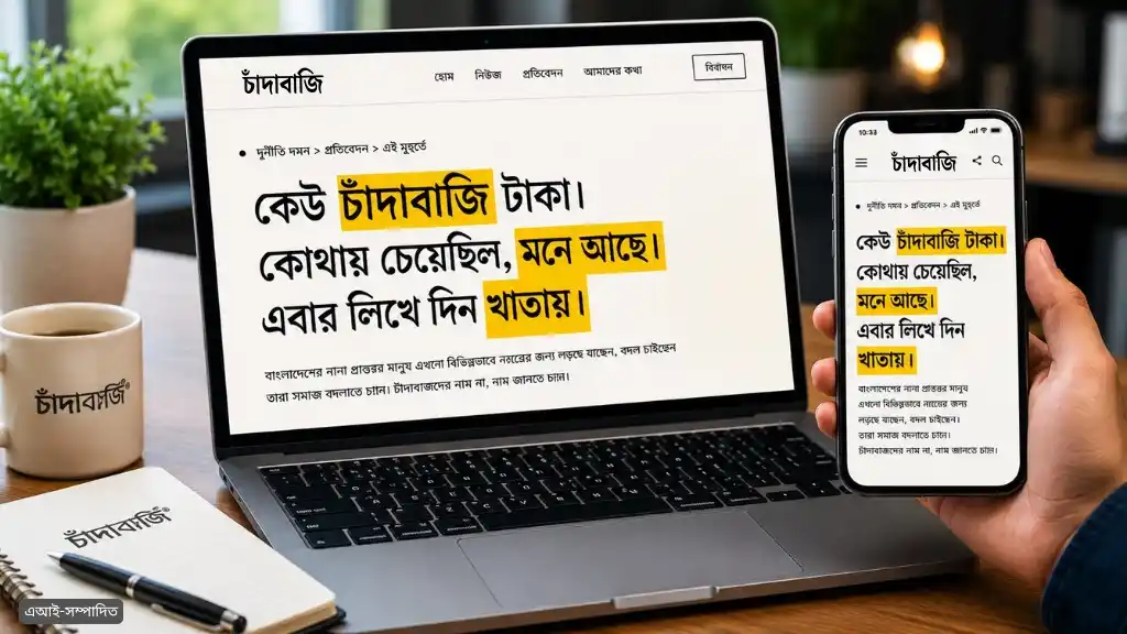 চাঁদাবাজির অভিযোগ জানাতে চালু হলো নতুন অনলাইন প্ল্যাটফর্ম ‘চাঁন্দাবিডি’