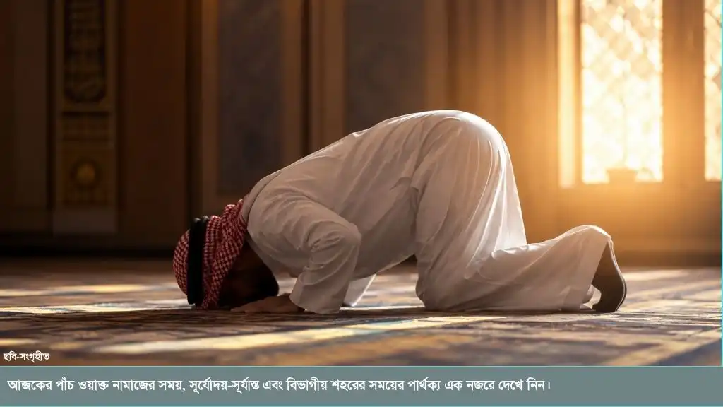 জেনে নিন ১৬ আগস্ট ২০২৬ আজকের পাঁচ ওয়াক্ত নামাজের সময়সূচি