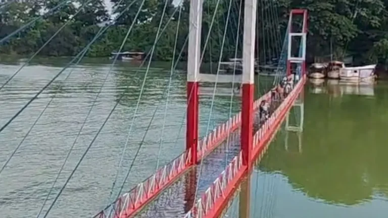 কাপ্তাই হ্রদের রূপ এখন রুদ্রমূর্তি, থৈ থৈ পানিতে তলিয়ে গেছে ঝুলন্ত সেতু