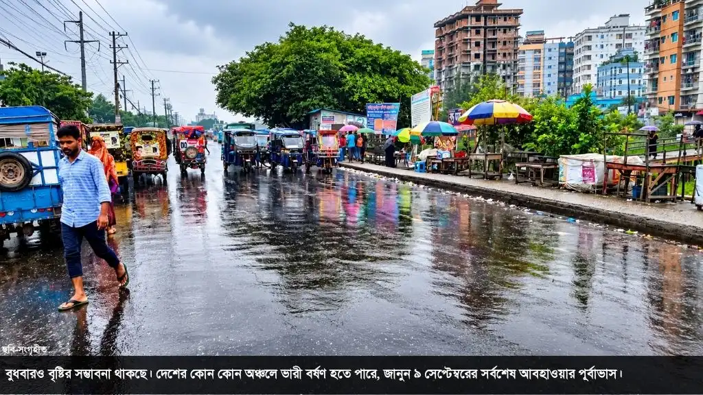 বৃষ্টি কি আরও বাড়বে? ৯ সেপ্টেম্বরের আবহাওয়া নিয়ে নতুন পূর্বাভাস