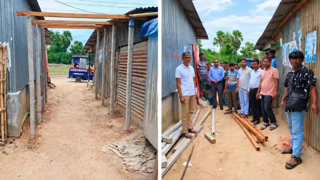 খাস জমি দখল করে দোকান নির্মাণ, উচ্ছেদ করল উপজেলা প্রশাসন