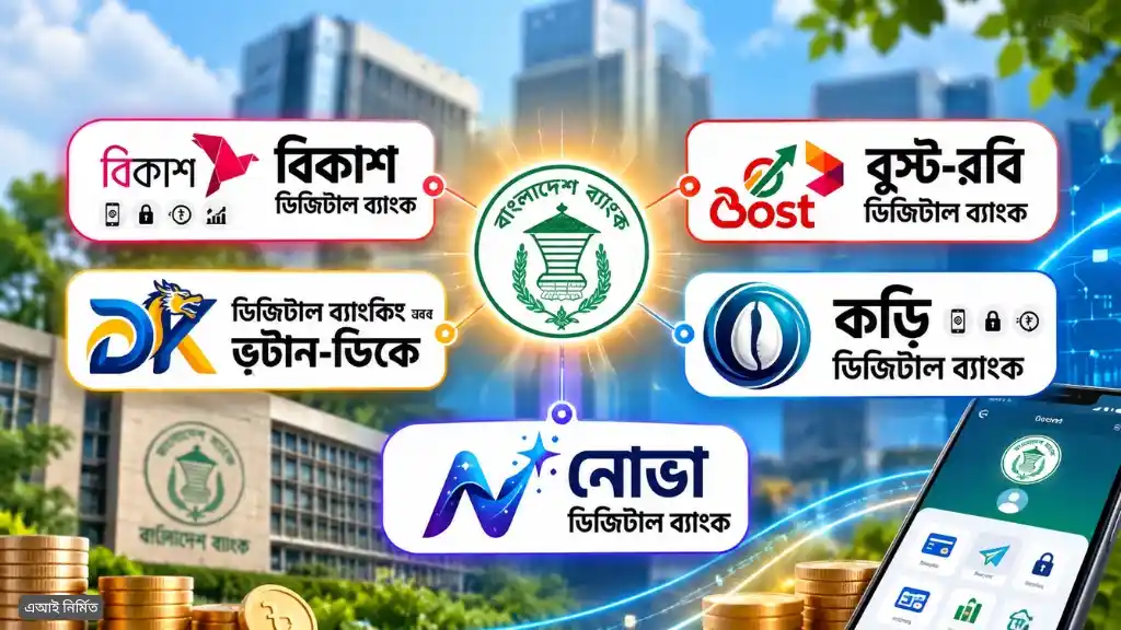 বিকাশের প্রতিদ্বন্দ্বী হতে আসছে ৫ ডিজিটাল ব্যাংক
