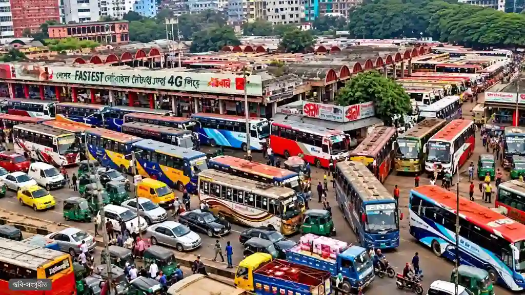 গুলিস্তান-ফুলবাড়িয়া বাস টার্মিনাল যেখানে যাচ্ছে